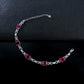 S925 Silver Square Ruby Bracelet, Geometric Hollow Chain - Photo 4