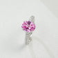 S925 Sterling Silver Lab Padparadscha Four-Prong Pave-Arm Ring, for Women - Photo 3