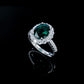 925 Sterling Silver Lab Emerald Classic Halo Ring, for Women - Photo 4