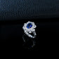 925 Sterling Silver Lab Sapphire Snowflake Ring, Premium Girlfriend Gift - Photo 3