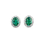 S925 Sterling Silver Lab Emerald Earrings, Vintage Premium - Photo 5