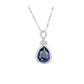 925 Sterling Silver Lab Sapphire Teardrop Pave Choker Necklace, Versatile for Women - Photo 1