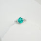 925 Sterling Silver White-Gold Paraiba Pave Open Ring, Elegant - Photo 3