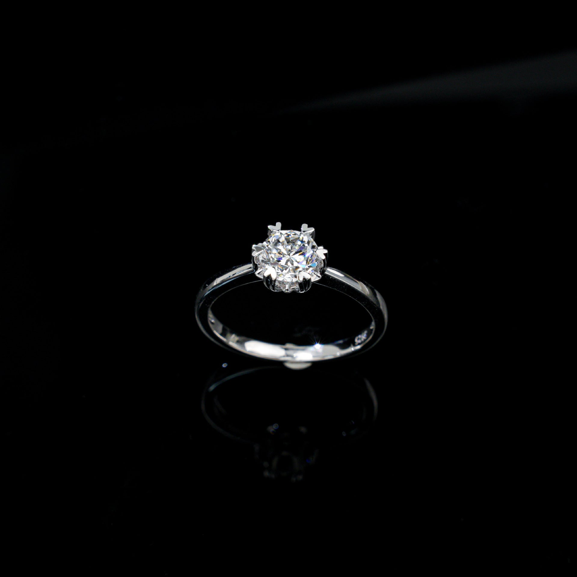 S925 Silver Heart 6-Claw Ring, Romantic Proposal Engagement - Photo 4