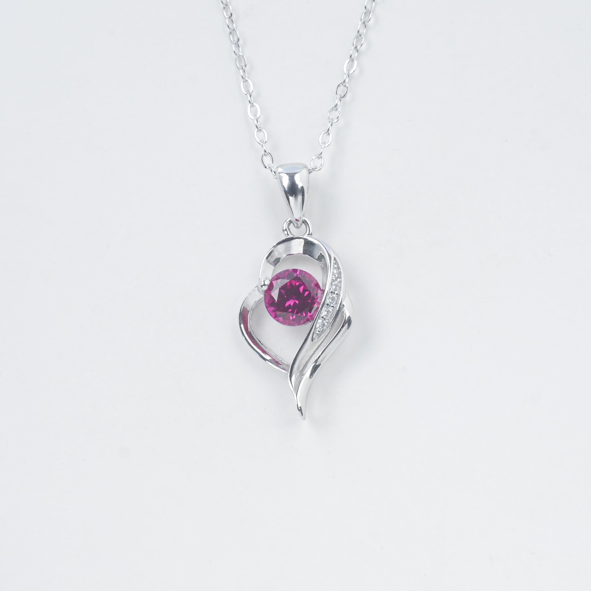 S925 Silver Gemstone Necklace Hollow Heart Diamond Choker, Romantic Gift - Photo 4