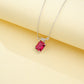 925 Sterling Silver Lab Ruby Necklace for Women, Premium Vintage - Photo 4