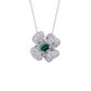 925 Sterling Silver Lab Emerald Necklace for Women, Versatile Elegant - Photo 1