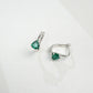 S925 Silver Triangle Lab Emerald Ear Cuff, Simple Green Gemstone - Photo 2