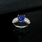 S925 Sterling Silver Lab Sapphire Heart-Cut Ring, Versatile for Women - Photo 2