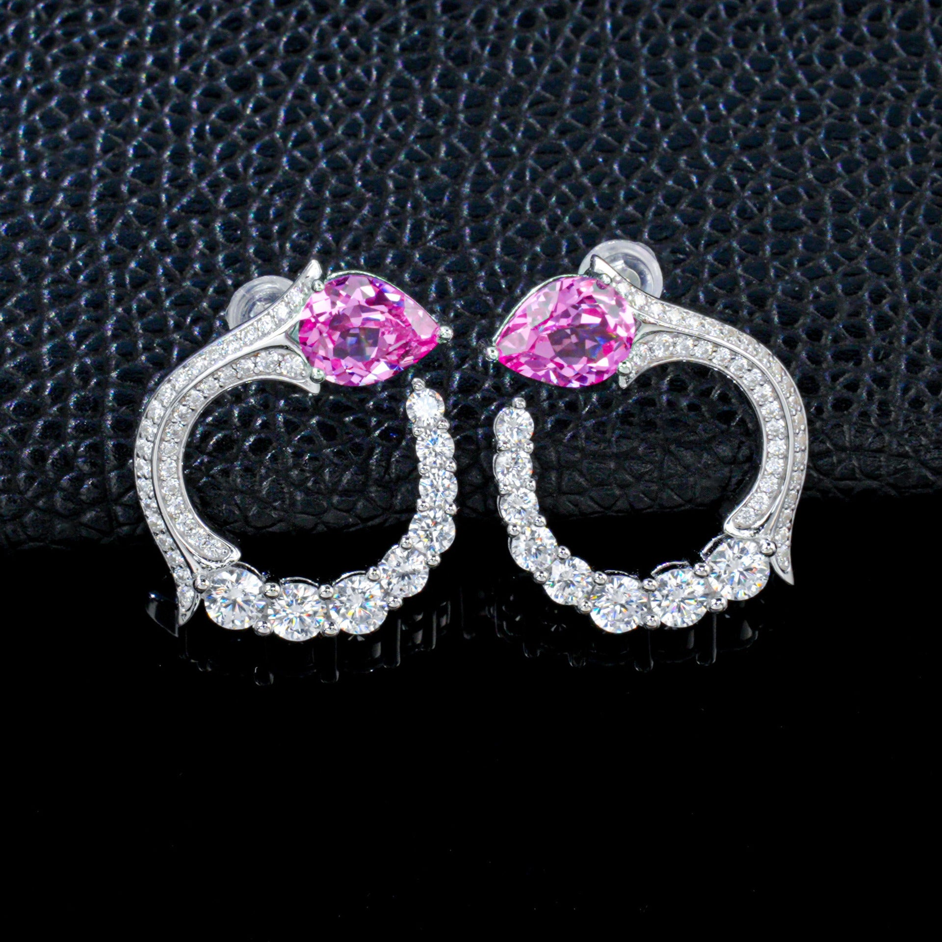 S925 Sterling Silver Lab Sapphire Earrings, Minimalist Artistic Unique for Women - Photo 3