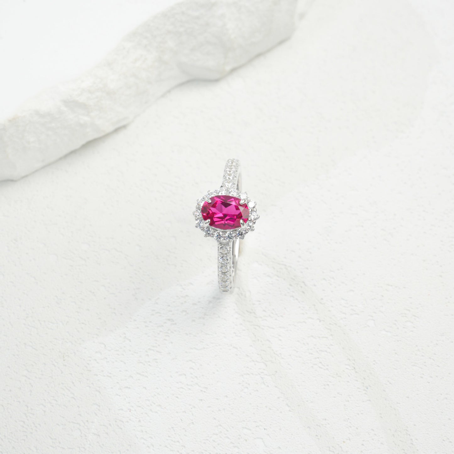 925 Sterling Silver Lab Ruby Ring for Women, Versatile - Photo 2