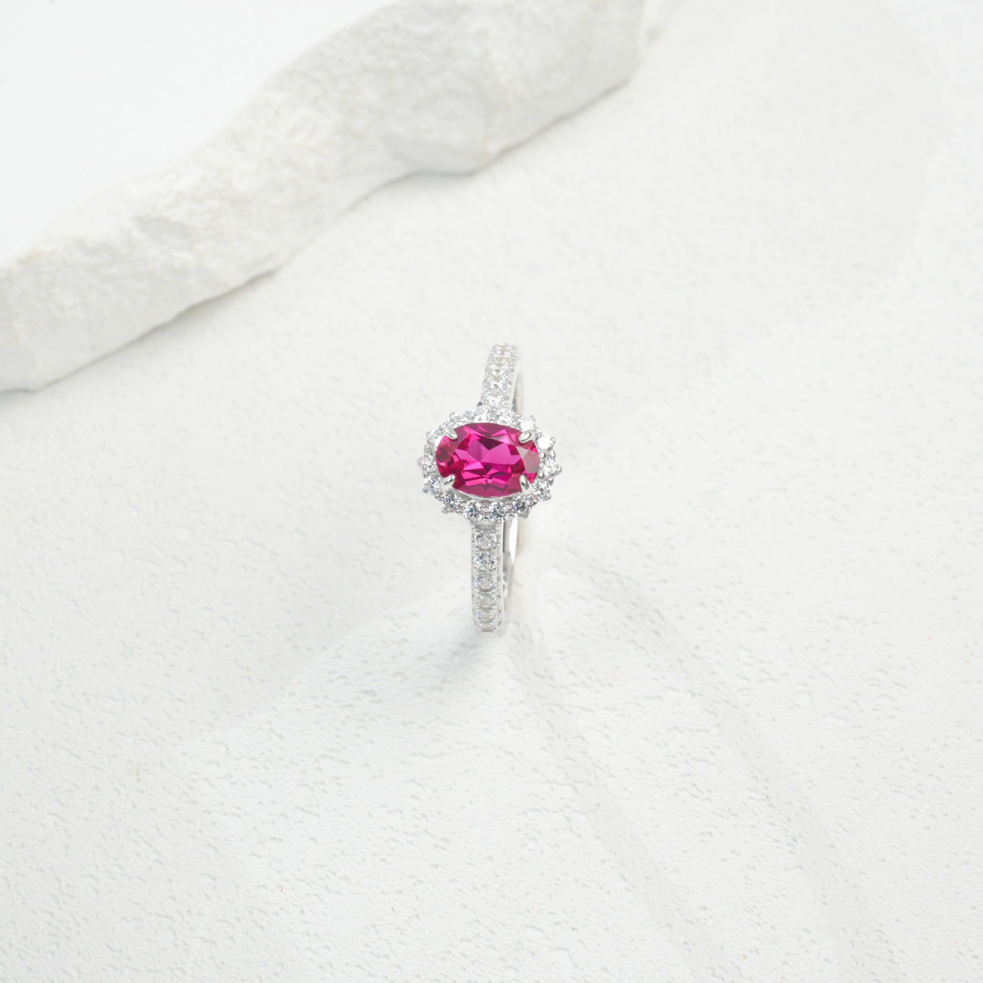 925 Sterling Silver Lab Ruby Ring for Women, Versatile - Photo 2