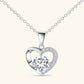 S925 Silver Hollow Heart Stone Necklace, Romantic Valentine Gift - Photo 5