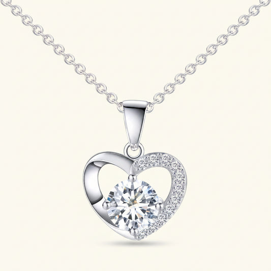 S925 Silver Hollow Heart Stone Necklace, Romantic Valentine Gift - Photo 5