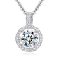 S925 Silver Round Halo Centre Pendant Necklace, Full Diamond Holiday - Photo 5