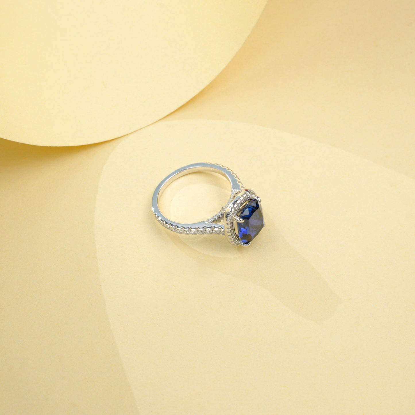 S925 Sterling Silver Lab Sapphire Ring for Women, Minimalist Gift - Photo 4