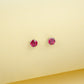 S925 Silver Lab Ruby Vintage coloured Gemstone Earrings, Premium - Photo 4