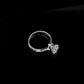 S925 Silver 6-Claw Heart Prong Ring, Small Diamond Band - Photo 4