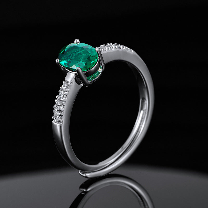 S925 Sterling Silver Lab Emerald Necklace, Elegant Minimalist - Photo 1