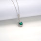 S925 Sterling Silver Lab Emerald Square Pave Choker Necklace, for Women - Photo 3