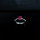 S925 Silver Oval Lab Rose Red Ruby Side Micro-Set Diamond, Versatile Women's Ring - Photo 3