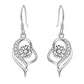 S925 Sterling Silver Lab Heart Earrings, Versatile Simple Elegant - Photo 5