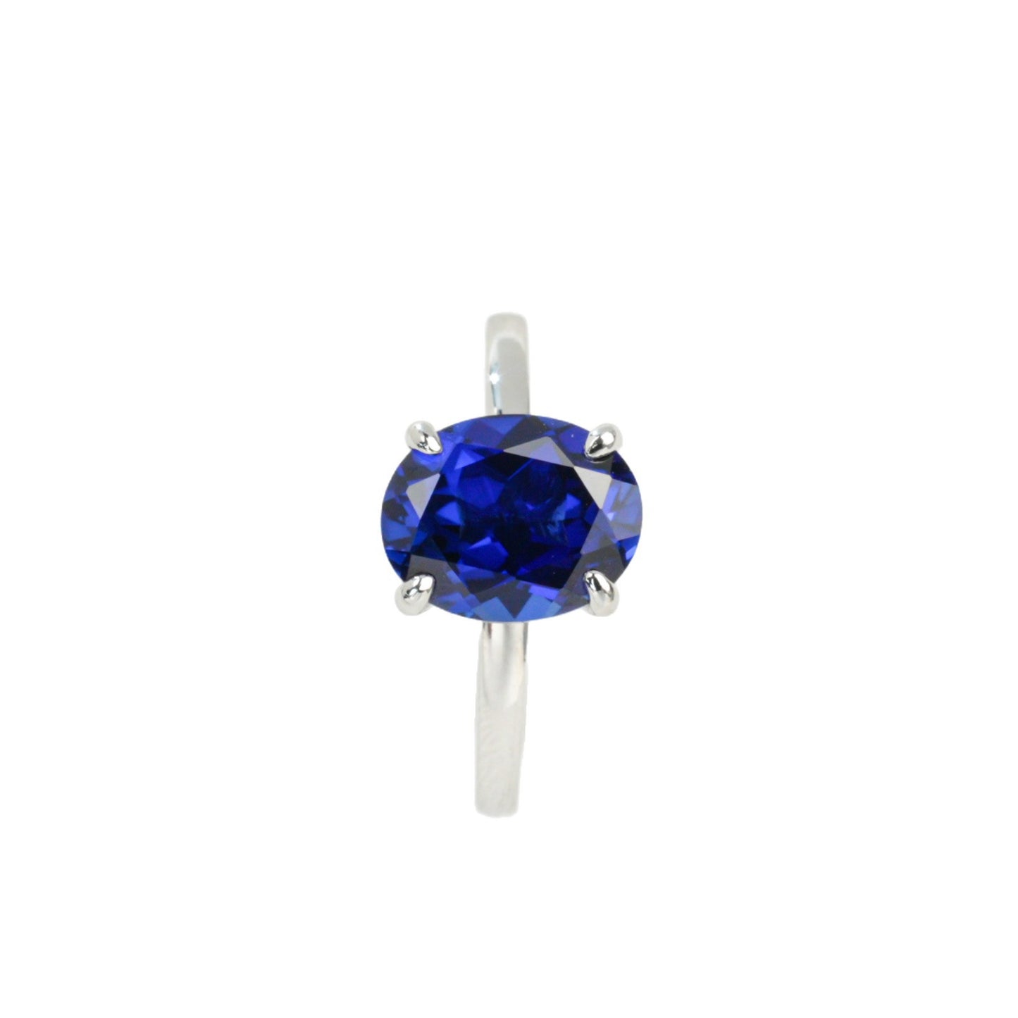 S925 Sterling Silver Lab Sapphire Ring, for Women - Photo 5