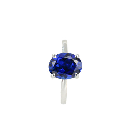 S925 Sterling Silver Lab Sapphire Ring, for Women - Photo 5