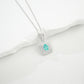 925 Sterling Silver Paraiba Green Garnet Necklace for Women, Minimalist Premium - Photo 4
