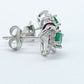 S925 Sterling Silver Lab Emerald Stud Earrings, Exquisite Premium Versatile - Photo 3