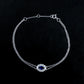 S925 Silver Double-Layer Slim Chain Oval Lab Sapphire Diana Halo Bracelet, Versatile Slim - Photo 3
