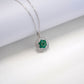 S925 Sterling Silver Lab Emerald Disc Pendant Necklace, Year for Women - Photo 2