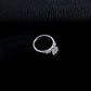 S925 Silver 6-Claw Lab Diamond Ring, Diamond Pave Proposal - Photo 2