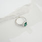 S925 Sterling Silver Lab Emerald Ring, Versatile Gift Ring - Photo 5