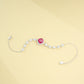S925 Sterling Silver Lab Ruby Princess-Cut Pave Bracelet, Premium Jewellery - Photo 4