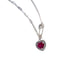 S925 Sterling Silver Safety Pin Heart Ruby Necklace, Chain Versatile - Photo 5