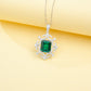 S925 Sterling Silver Lab Emerald Necklace, Diamond Choker Design - Photo 2