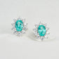 S925 Sterling Silver Paraiba Colour Tsavorite Earrings, Simple Versatile Premium - Photo 4
