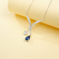 S925 Sterling Silver Lab Sapphire Necklace for Women, Premium - Photo 3