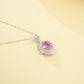 S925 Sterling Silver Lab Padparadscha Choker Necklace, Designer Versatile - Photo 3
