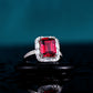 S925 Sterling Silver Lab Pigeon Blood Ruby Ring, Versatile Designer - Photo 4