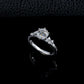 S925 Silver 6-Claw Lab Diamond Ring, Diamond Pave Proposal - Photo 6