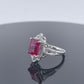 S925 Sterling Silver Lab Ruby Ring, Premium Anniversary Birthday - Photo 4