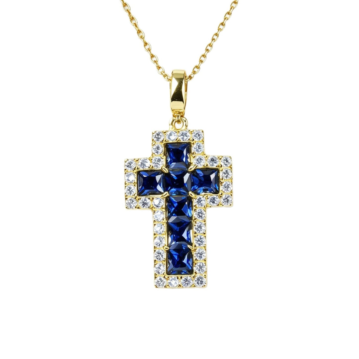 S925 Silver Lab Sapphire Pendant, Diamond Halo Vintage - Photo 5