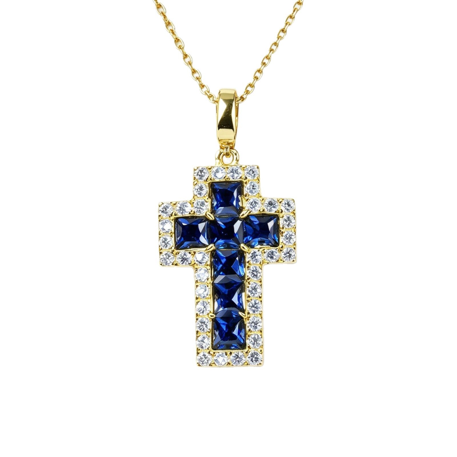S925 Silver Lab Sapphire Pendant, Diamond Halo Vintage - Photo 5