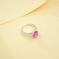 925 Sterling Silver Lab Padparadscha Ring, Minimalist Design Premium - Photo 4