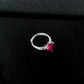 S925 Sterling Silver Lab Ruby Heart-Cut Ring, Versatile for Women - Photo 4