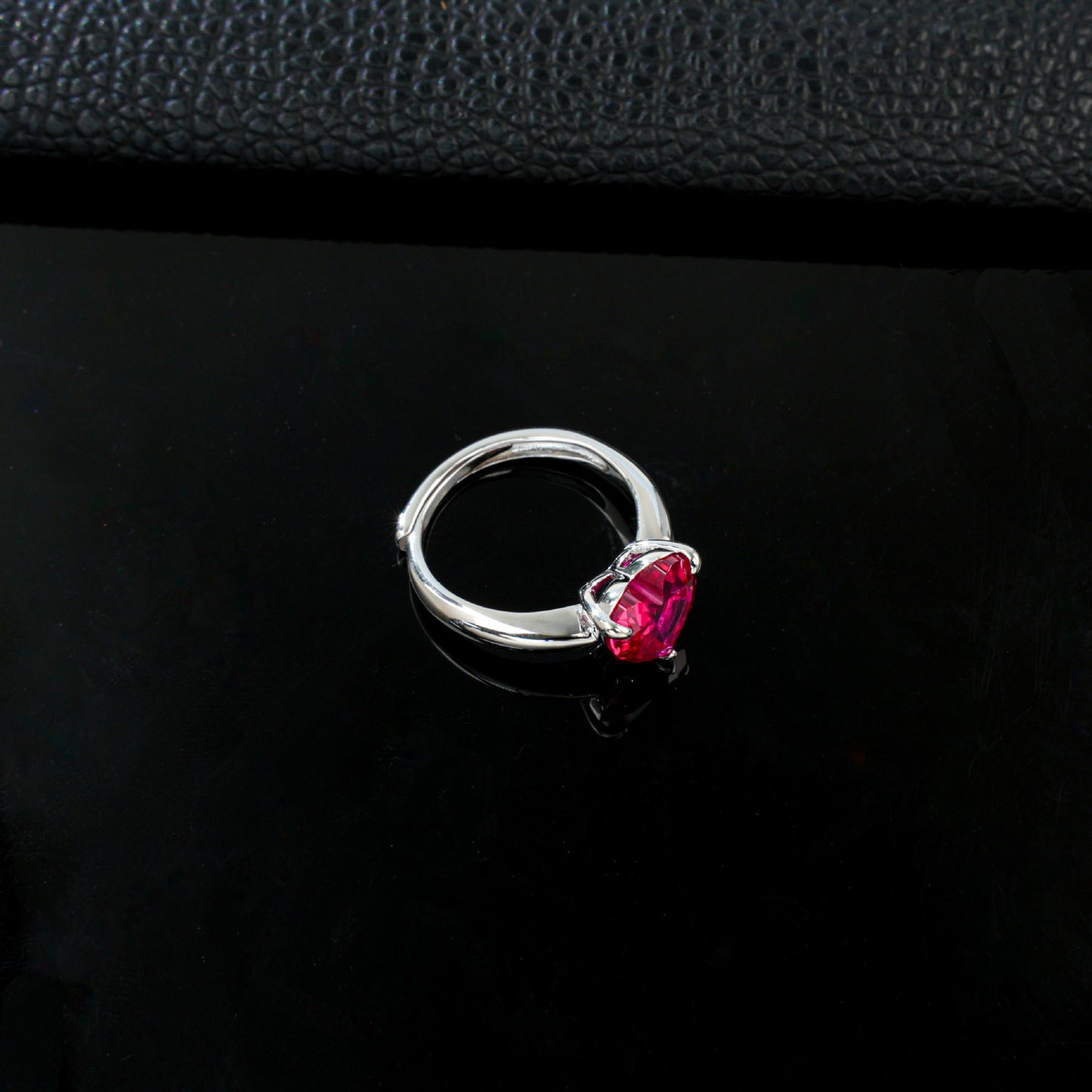 S925 Sterling Silver Lab Ruby Heart-Cut Ring, Versatile for Women - Photo 4