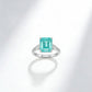 S925 Sterling Silver Paraiba-Colour Square Ring, Minimalist Premium Versatile - Photo 1
