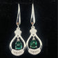 925 Sterling Silver Lab Emerald Earrings for Women, Zircon Drop Elegant - Photo 2